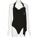 Sexy Girl Pink Halter Shiny Suspender Jumpsuit Bottoming Top One-Piece Vest
