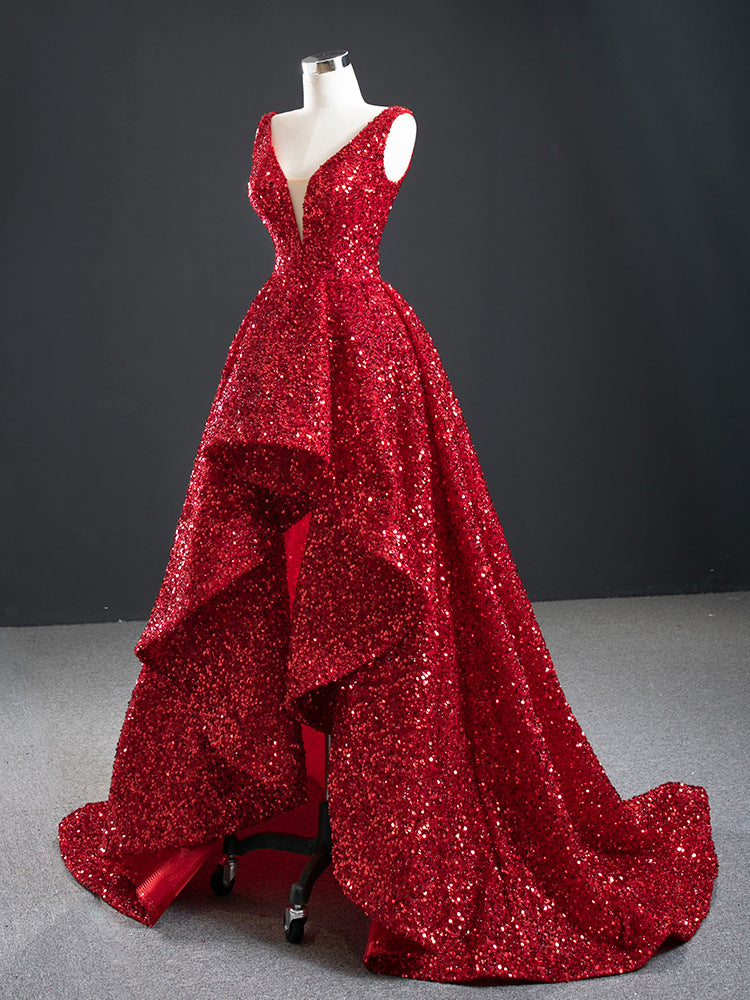 Bridal V-neck European And American Sequined Tutu Skirt