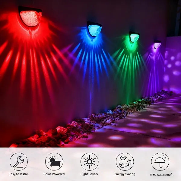 12/6 Solar Fence Lights, Solar Platform Lights, Solar Wall Lights, Rechargeable Solar Cells, Suitable For Front Porches, Security Lights, Wall Installation, Terraces, Fences, Garages, Decoration