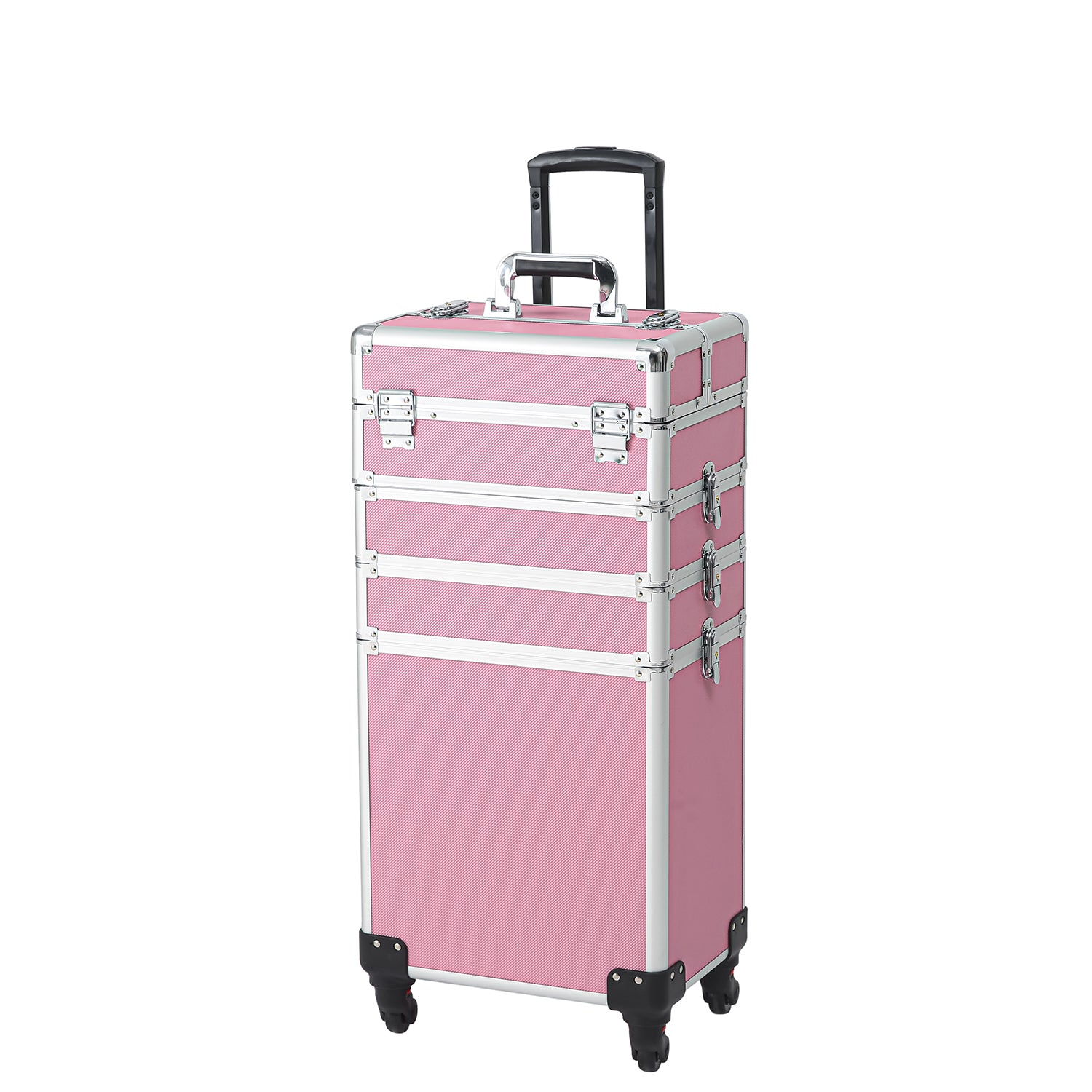 4-in-1 Aluminum Alloy, Trolley, Vanity Case, Embroidery Box
