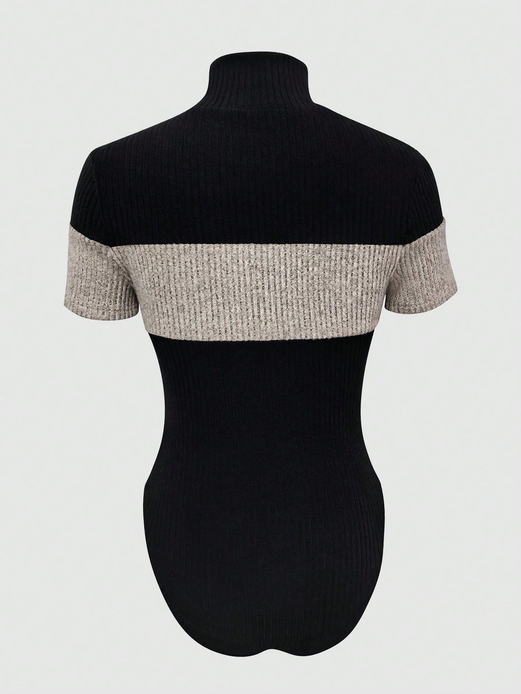 Fashionable Contrasting-Color Striped Knitted Sports Jumpsuit